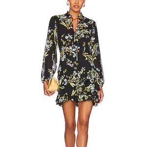 Yumi Kim Black Floral Long Sleeve Dress